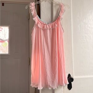 Chic Pink Ruffle Chemise